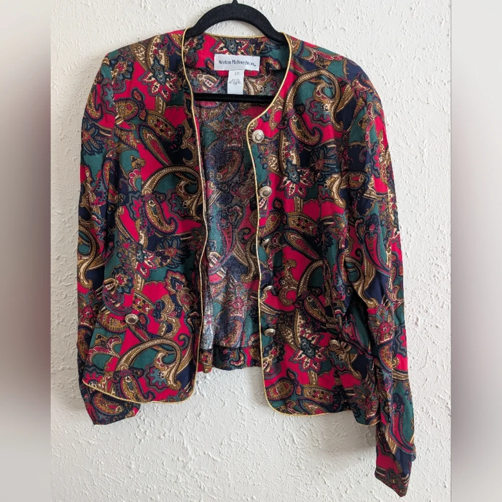 Vintage Norton McNaughton Multicolor Paisley Blazer - Picture 4 of 7